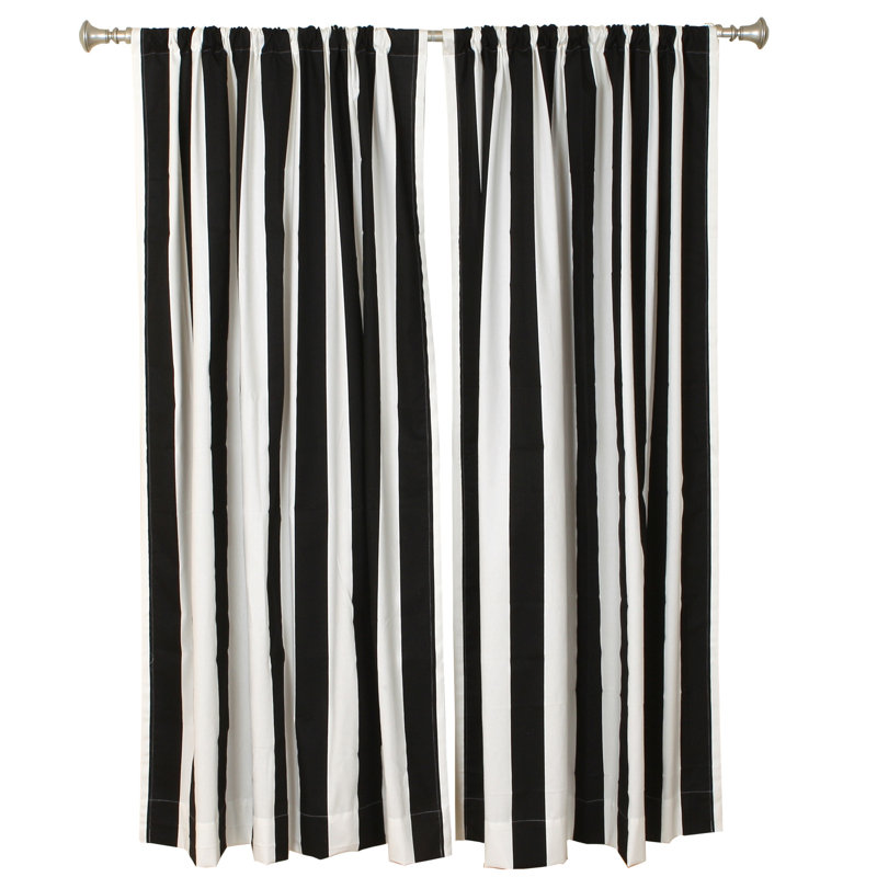 black and white striped curtains
